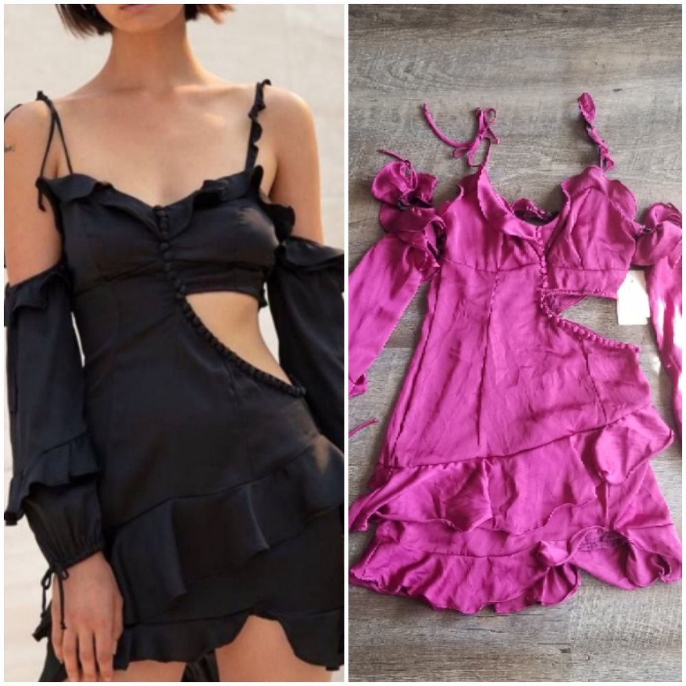 🚫SOLD🚫NWT FL&L ASYMMETRICAL RUFFLE MINI DRESS - Picture 4 of 8
